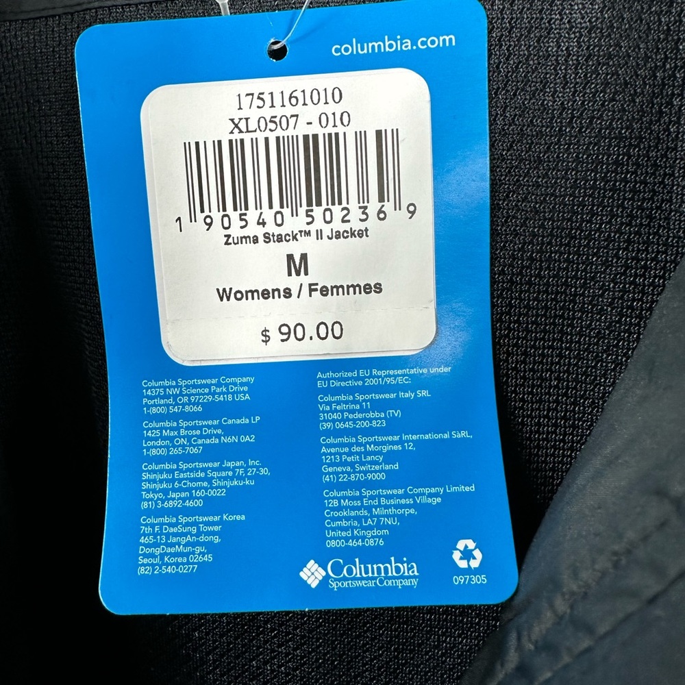 NWT Columbia Zuma Stack II Jacket in Black Size Medium - Picture 5 of 8
